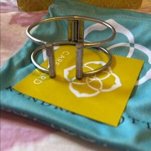 Kendra Scott Silver Rose Quartz Cuff Elegant Accessory